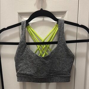 Forever 21 Gray and Yellow Women's Sports Bra